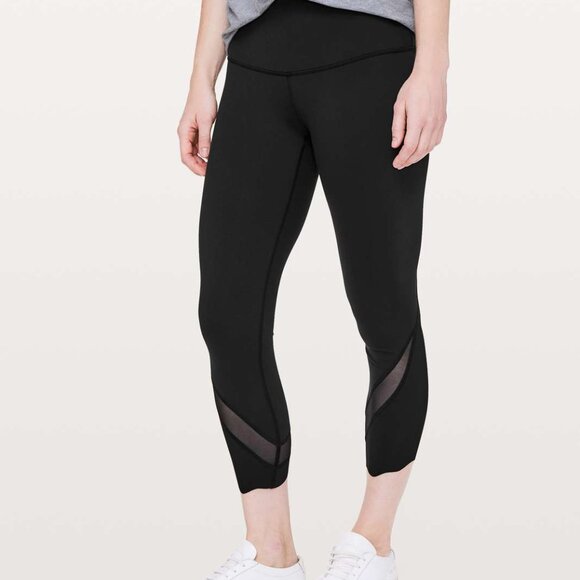 Lululemon Wunder Under Crop II (Special Edition) with Scallops 23" in Black - Picture 1 of 9